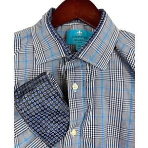 Christian Audigier Paris‎ Mens Long Sleeve Plaid Button Down Shirt Size M